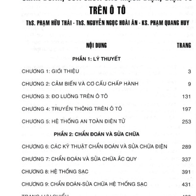 Chẩn Đoán, Sửa Chữa Các Mạch Điện, Điện Tử Trên Ô Tô