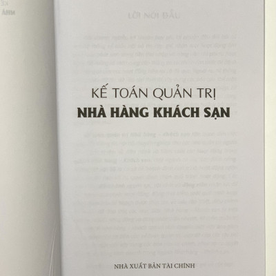 Sách - Kế Toán Quản Trị Nhà Hàng Khách Sạn