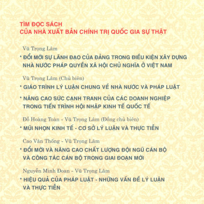 Giáo Trình Luật Hiến Pháp Việt Nam (Tái bản có chỉnh sửa, bổ sung)
