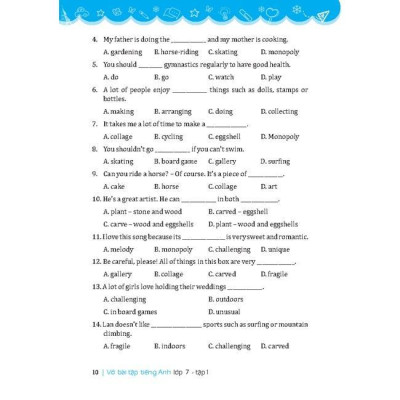 Sách - Global Success Vở Bài Tập Tiếng Anh Lớp 7 - Có Đáp Án - Tập 1 - Minh Thắng