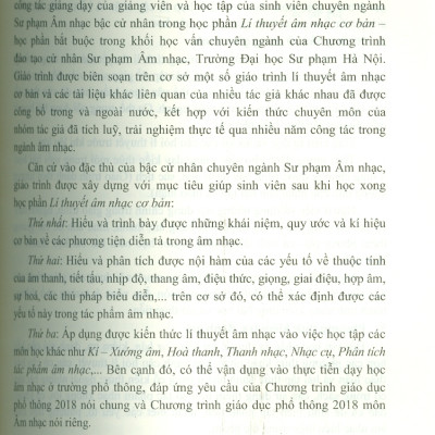 Giáo trình Lí thuyết âm nhạc cơ bản - Trần Bảo Lân (Chủ biên), Nguyễn Đỗ Hiệp, Cao Sĩ Tùng Anh, Trần Quốc Ninh, Đặng Thị Hải Yến, Tạ Hoàng Mai Anh