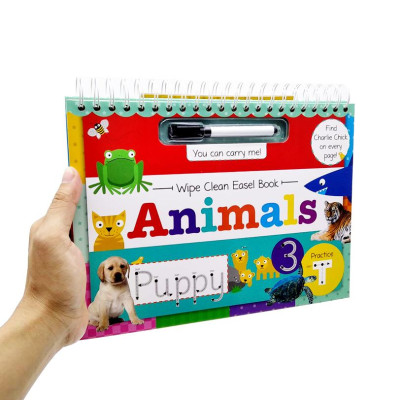 Wipe Clean Easel Book With Pen - Animals