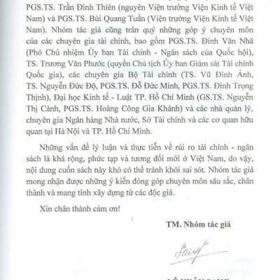 Rủi Ro Tài Chính - Ngân Sách: Lý Luận, Thực Tiễn Và Giải Pháp Chính Sách Cho Việt Nam
