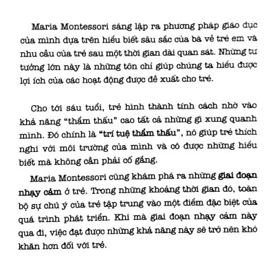 Học Montessori Để Dạy Trẻ Theo Phương Pháp Montessori - 100 Hoạt Động Montessori: Con Không Cần iPad Để Lớn 