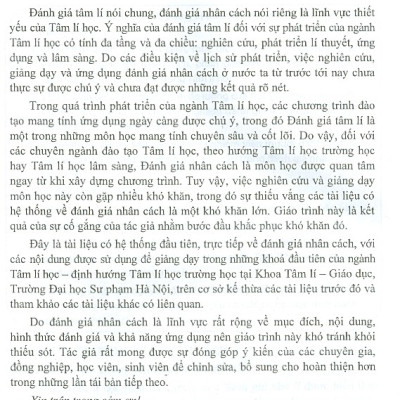 Giáo Trình Đánh Giá Nhân Cách