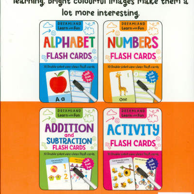 Learn with Fun - Flash Cards Numbers - 30 Double Sided Wipe Clean Flash Cards For Kids (With Free Pen) (Flash Cards Bảng Chữ Số - 30 Flash Cards Cho Trẻ Em (Kèm Theo Bút))