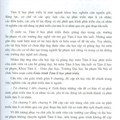 Giáo Trình Tâm Lí Học Phát Triển (Tái bản năm 2025)