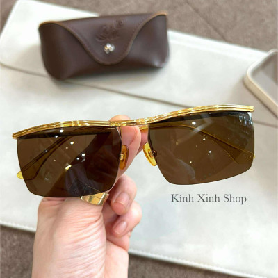 Kính râm nam Solex Amor nửa viền càng nhỏ cao cấp mạ vàng 14K Tặng Fullbox phụ kiện