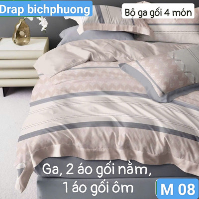  Bộ drap gối Tencel vải Hàn Quốc , đỉnh cao mát , mềm mại { drap và 3 áo gối}