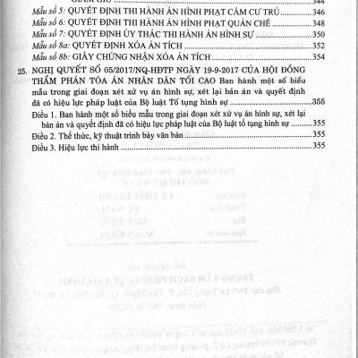  Các Nghị quyết của Hội đồng Thẩm phán Tòa án nhân dân tối cao về hình sự và tố tụng hình sự từ năm 1986 đến năm 2024