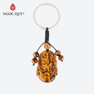 Móc khóa 12 con giáp đá thạch anh mắt hổ - Ngọc Quý Gemstones