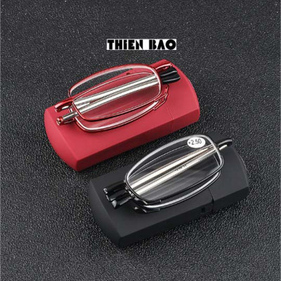 Kính lão thị, viễn thị Nam nữ gọn nhẹ KVN44 tròng Nhật bản gọng rút chuẩn độ cao cấp mini