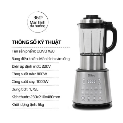 Máy Xay Sửa Hạt Olivo X20 Plus Thương Hiệu Mỹ 12 Chương Trình - Hàng Chính Hãng