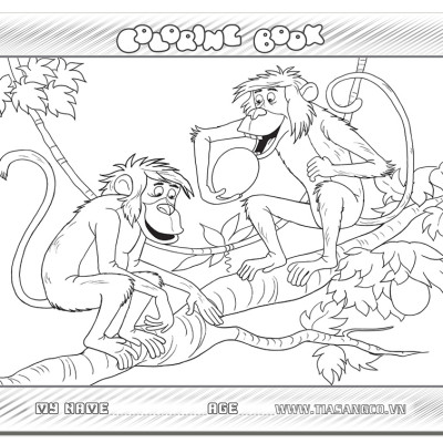 Xếp hình Tia Sáng Hai chú khỉ  (30 Mảnh Ghép) - Tặng kèm tranh tô màu cho bé