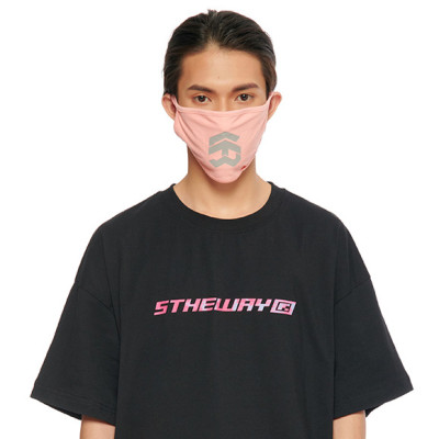  5THEWAY /solid/ Big Logo Mask in PEACH BUD aka Khẩu Trang Hồng Nhạt