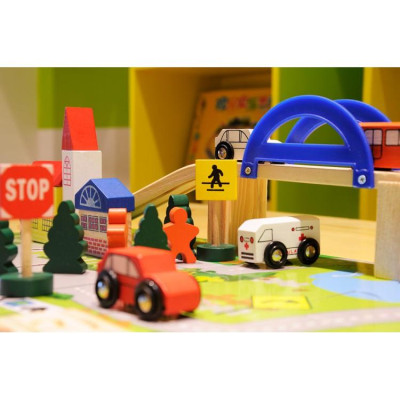 Đồ chơi xếp hình lắp ráp mô hình giao thông đường phố 40 chi tiết