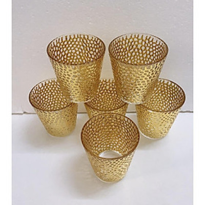 Combo bộ bình đựng nước uống thủy tinh chịu nhiệt cao cấp kèm khay gỗ màu vàng