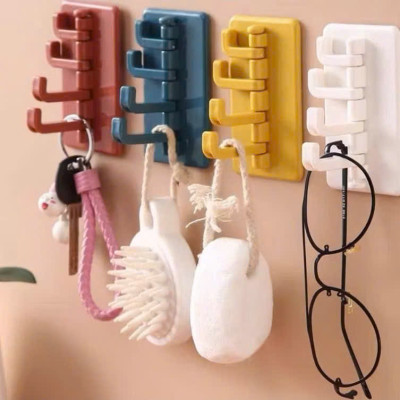 Combo 4 Móc Dán Chữ Nhật Siêu Bền - Móc Nhựa Xoay Đa Năng Dán Tường, Chịu Lực Tố - HÀNG CHÍNH HÃNG MINIIN