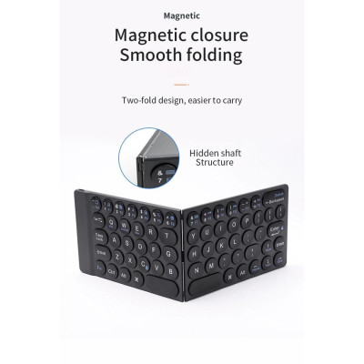 Bàn Phím Không Dây siêu nhạy Wiwu Fold Mini Keyboard FMK-01 Kết Nối blutooth gấp cực gọn -hàng chính hãng 6 tháng BH