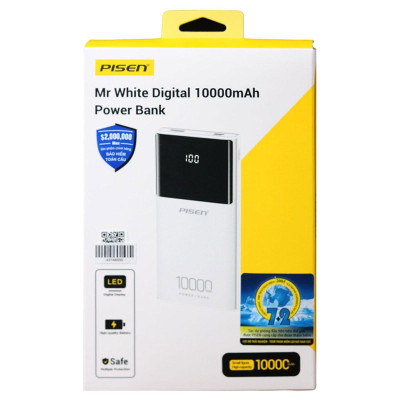 Sạc Dự Phòng Pisen - Mr White Digital 10000mAh - Pisen TP-D33