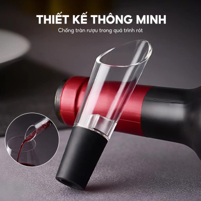 Bộ mở rượu vang Lebenlang LBL2021, dụng cụ mở nút chai rượu vang bằng pin, không kèm pin - hàng chính hãng