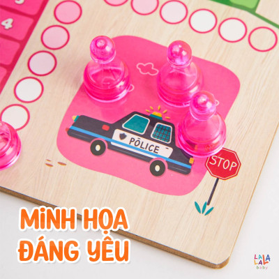 Đồ Chơi Gỗ Boardgame 2in1 Cờ Caro kèm Cờ Cá Ngựa – Lalala Baby