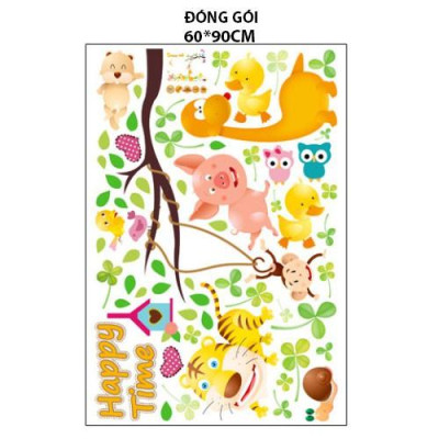 Sticker Decal dán tường - Happy Time - MJ8019