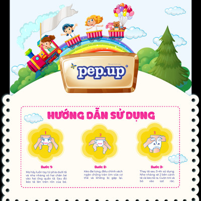 Combo 4 Gói Tã/Bỉm Quần Em Bé Pep.up Extra Dry Siêu Mềm Mại, Siêu Khô Thoáng, Kháng Khuẩn Size S (11 Miếng/Gói)