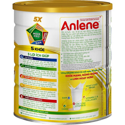 Combo 3 Sữa Bột Anlene Gold 5X Hương Vanilla (Hộp Thiếc 800g)