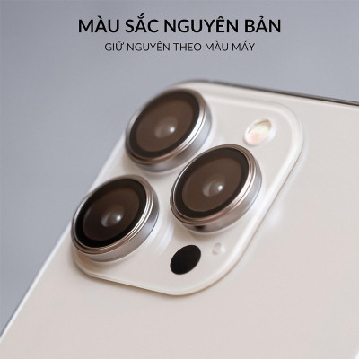 Bộ vòng kính cường lực viền kim loại bảo vệ camera cho iPhone 15 Pro / 15 Pro Max / 15 Plus / iP 15 hiệu HOTCASE Kuzoom AR-LENS  độ cứng 9H, chống trầy xước, giữ nguyên chất lượng ảnh chụp - Hàng nhập khẩu