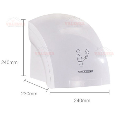 Máy sấy tay tự động cảm ứng hồng ngoại sấy nóng khô nhanh, công suất 1800W-Hàng chính hãng