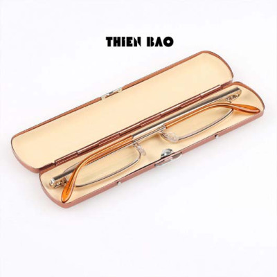 Kính lão thị, viễn thị siêu gọn  Đọc sách Mini Nam nữ hợp kim có hộp thiếc đẹp toàn viền tròng sáng chuẩn độ cao cấp loại I KVG67