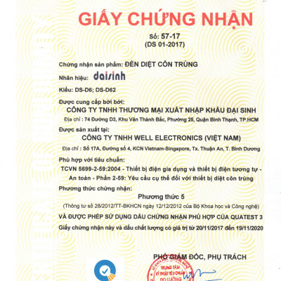 Đèn diệt côn trùng Đại Sinh D62 tặng kèm bóng thay thế