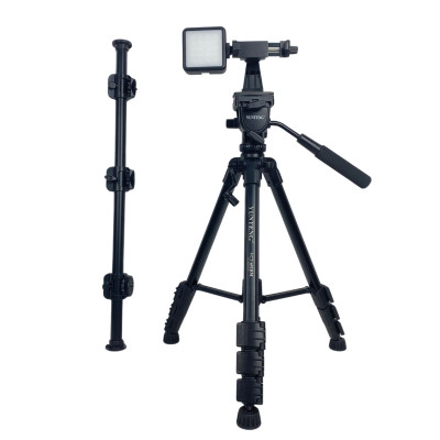 Combo Tripod Yunteng VCT 691 + Thanh Ngang 369 Kèm Đèn RGB - Phụ kiện hỗ trợ quay chụp sản phẩm - Hàng chính hãng