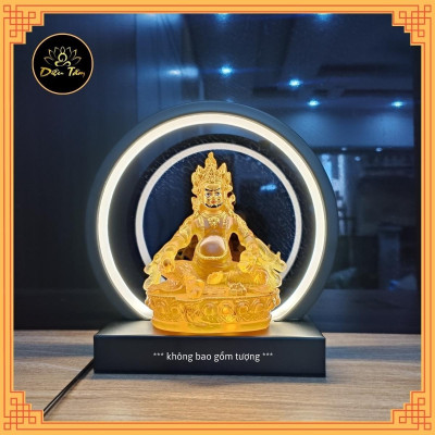 Kệ đèn Led tròn hào quang để tượng phật, đèn led trang trí tiểu cảnh, để bàn, decor thác khói trầm hương phong thủy