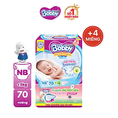 Tã dán sơ sinh êm mềm khô thoáng Bobby