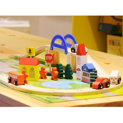 Đồ chơi xếp hình lắp ráp mô hình giao thông đường phố 40 chi tiết