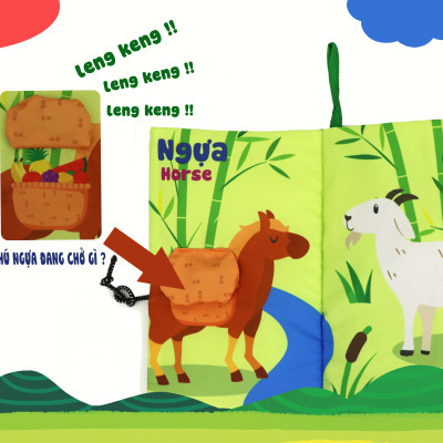 Sách Vải Tương Tác Cho Bé Đoán Đuôi Con Vật 