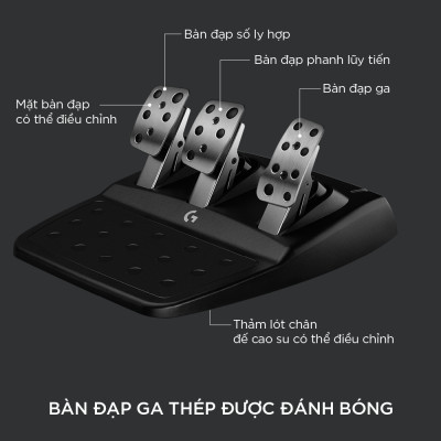 Bộ vô lăng & bàn đạp chơi game đua xe Logitech G923 - Phản hồi lực TRUEFORCE, tay cầm bọc da cao cấp, tương thích PS5, PS4, PC, Mac - Hàng Chính Hãng 