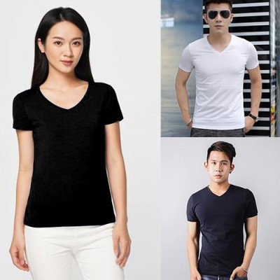 Áo Phông Cổ Tim Giá Rẻ Vải Dày Mịn 24h