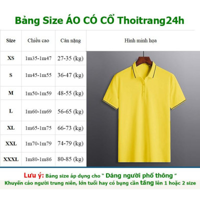 Áo Thun Có Cổ Cá Sấu Mè 4 Chiều Màu Vàng Cúc Thời Trang 24h