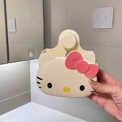 Hộp Đựng Mỹ Phẩm Treo Tường Hello Kitty  – Hộp Nhựa Lưu Trữ Đồ Lặt Vặt Không Cần Khoan, Giá Đỡ Nhà Tắm Dễ Thương - HÀNG CHÍNH HÃNG MINIIN