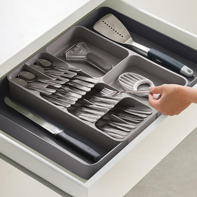 Bộ khay chia ngăn kéo để dao thìa dĩa Joseph Joseph 85166 DrawerStore Grey Hàng chính hãng