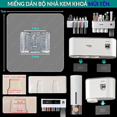 Miếng Dán Kệ Kem Đánh Răng OENON Ecoco Mũi Tên Bộ Nhả Kem Tự Động 3 4 Cốc Kệ Nhà Tắm Treo Tường