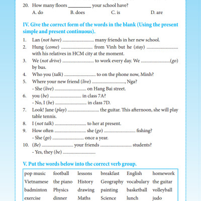 Bài Tập Tiếng Anh Lớp 6 (Không Đáp Án) (Sách Màu)