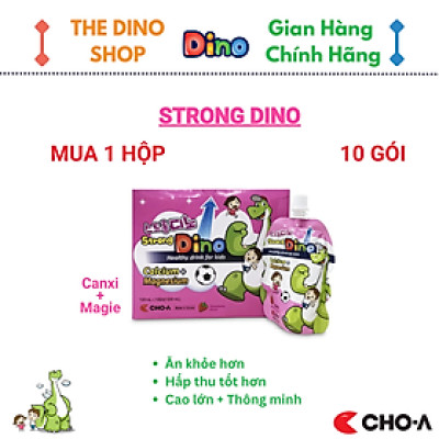 Nước Uống Dinh Dưỡng Vị Dâu Dành Cho Trẻ Em Strong Dino (10 Gói x 120ml)