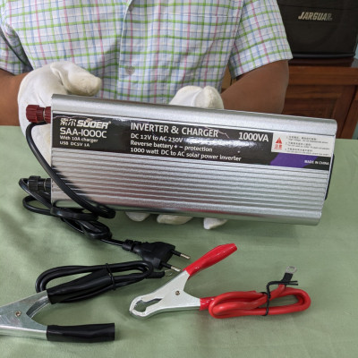 Kích Chuyển Đổi Điện Suoer 1000W 2IN1 - Kích 12V Lên 220V Kèm Sạc Ắc Quy Tự Ngắt Khi Đầy