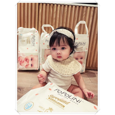 Combo 6 bịch tã dán POPOLINI size S 72 miếng dành cho bé 3-6kg
