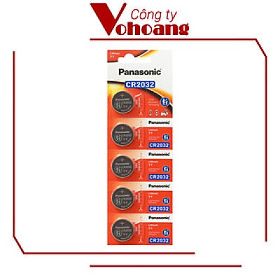 Vỉ 5 Viên Pin CR2032 Panasonic ( CR-2032/5BE x 1 Vỉ ) Lithium 3 V