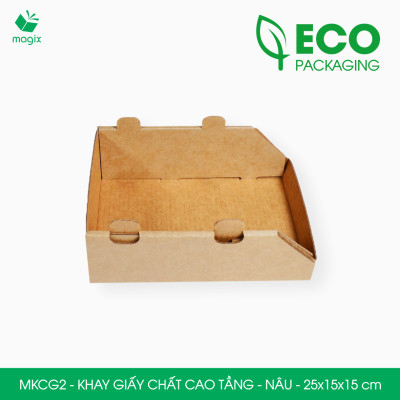 MKCG2 - 25x15x15 cm - 10 Khay giấy chất cao tầng bằng giấy carton siêu cứng, kệ giấy đựng đồ văn phòng, khay đựng dụng cụ, khay linh kiện, kệ phân loại dụng cụ